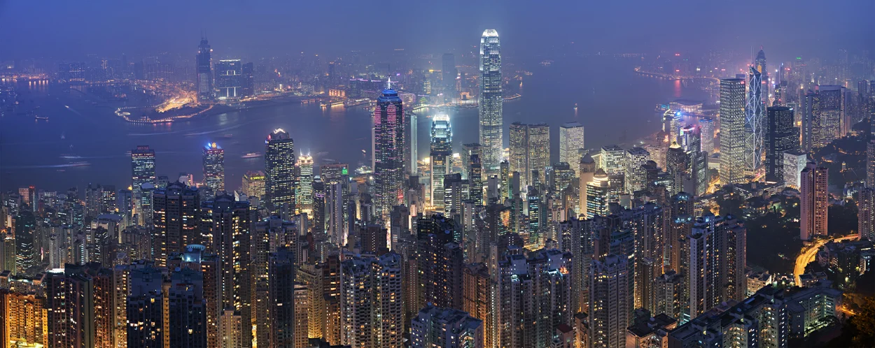 香港城市与维多利亚港全景,2007年历史摄影